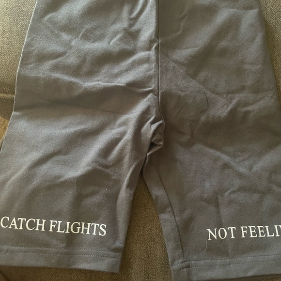 Catch Flights Not Feelings Biker Shorts - Picture 1 of 2